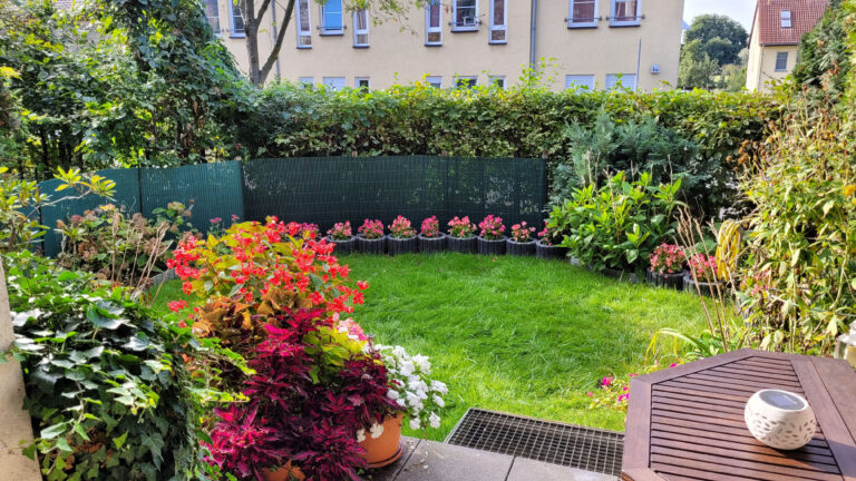 Terrasse hinten bunt